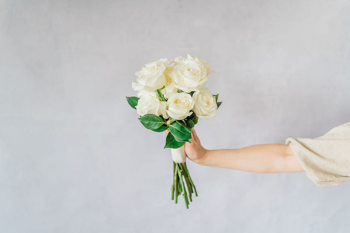 Modern White Bridesmaids Bouquet